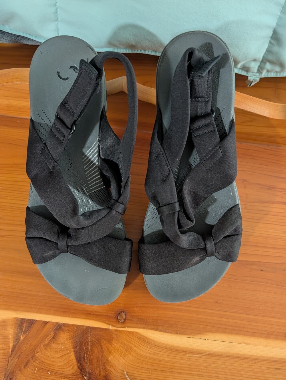 Cloudsteppers by Clarks Black Bow Slingback Sandals